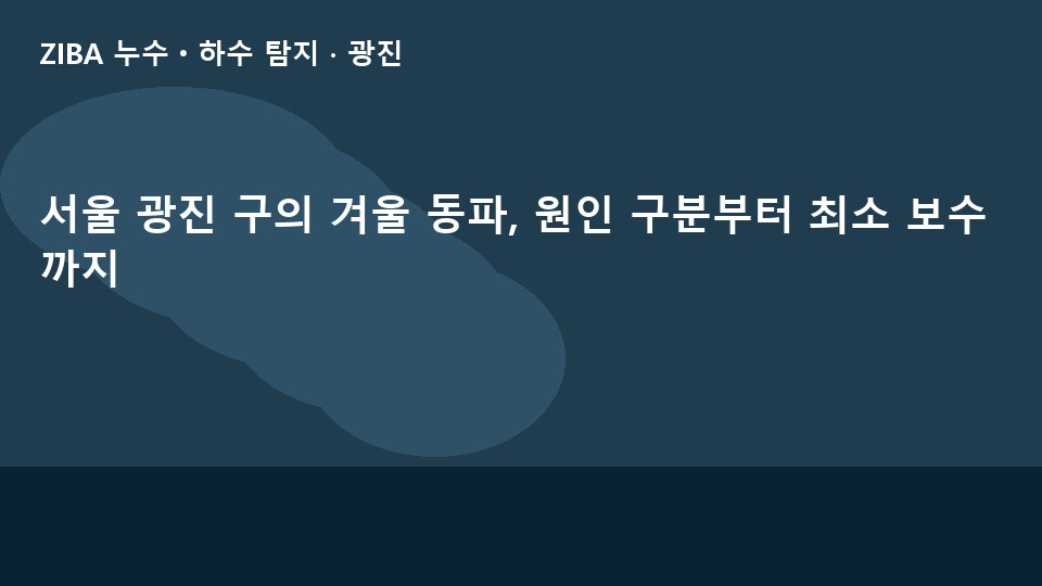 서울 광진 구의 겨울 동파, 원인 구분부터 최소 보수까지