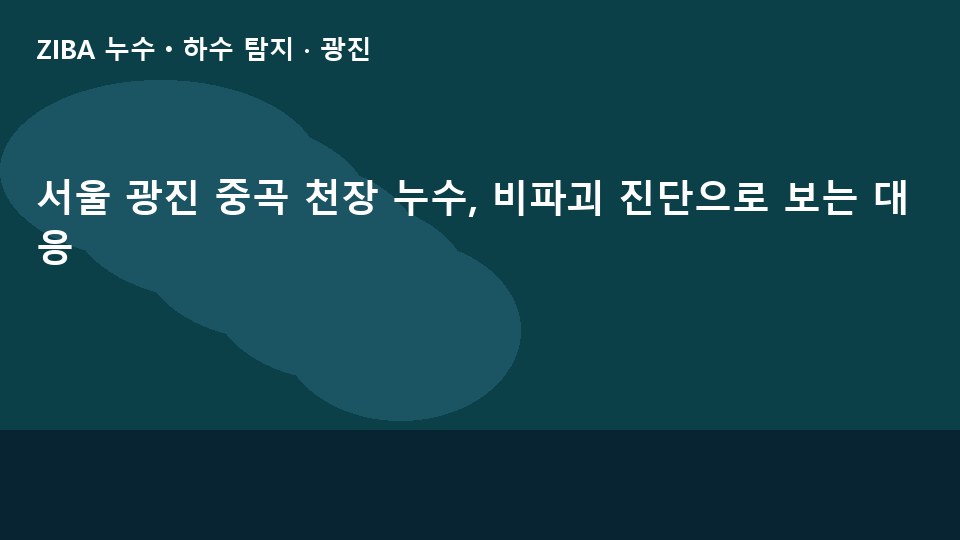 서울 광진 중곡 천장 누수, 비파괴 진단으로 보는 대응