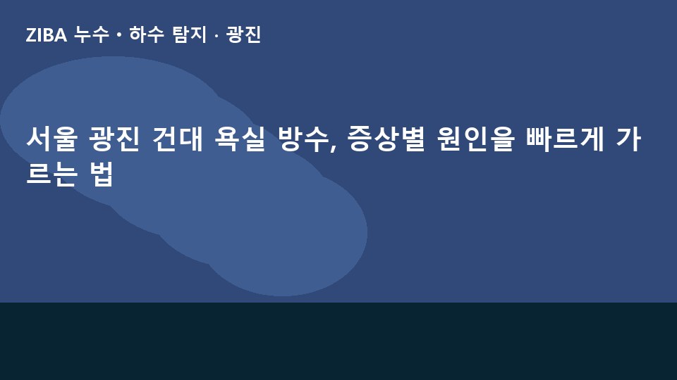 서울 광진 건대 욕실 방수, 증상별 원인을 빠르게 가르는 법