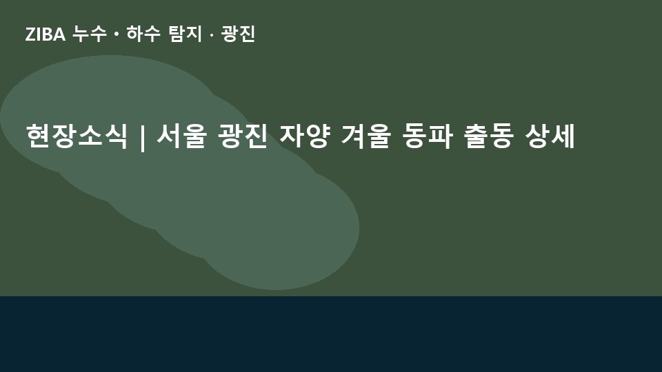 현장소식 | 서울 광진 자양 겨울 동파 출동 상세